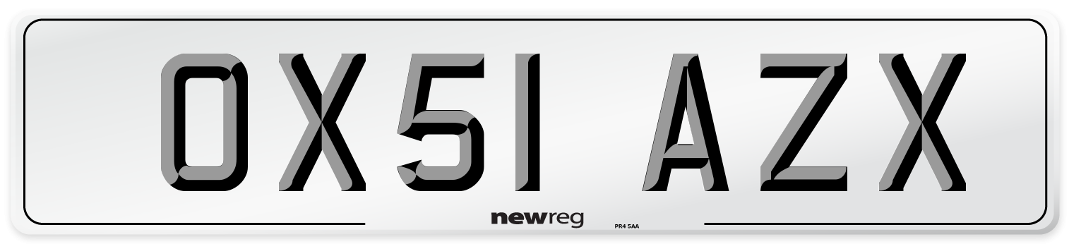 OX51 AZX Number Plate from New Reg
